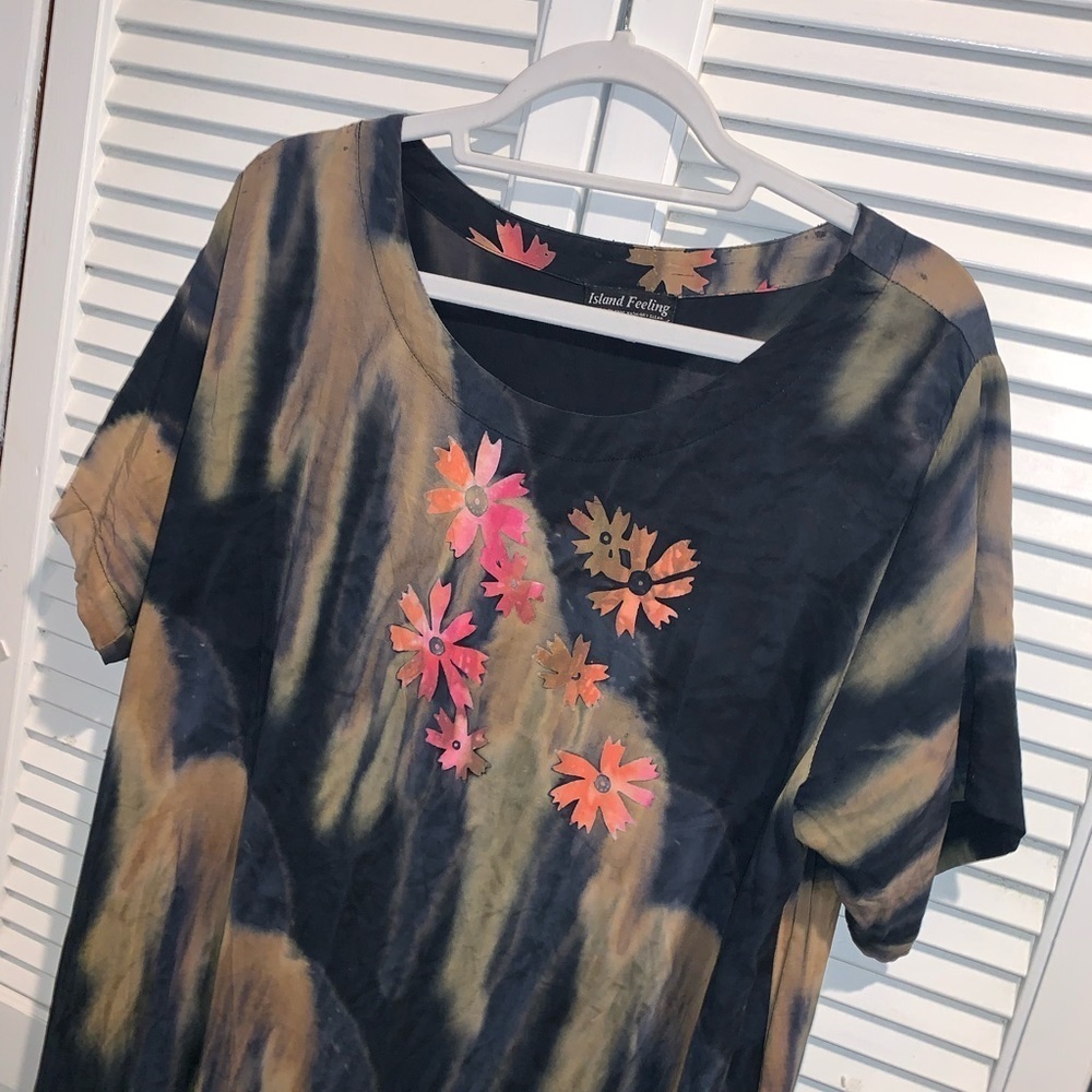 The Island Feeling Rayon Maxi Floral Dress 1X - Picture 3 of 8